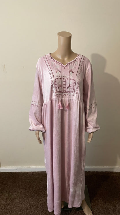 Pink Velvet Moroccan Dress