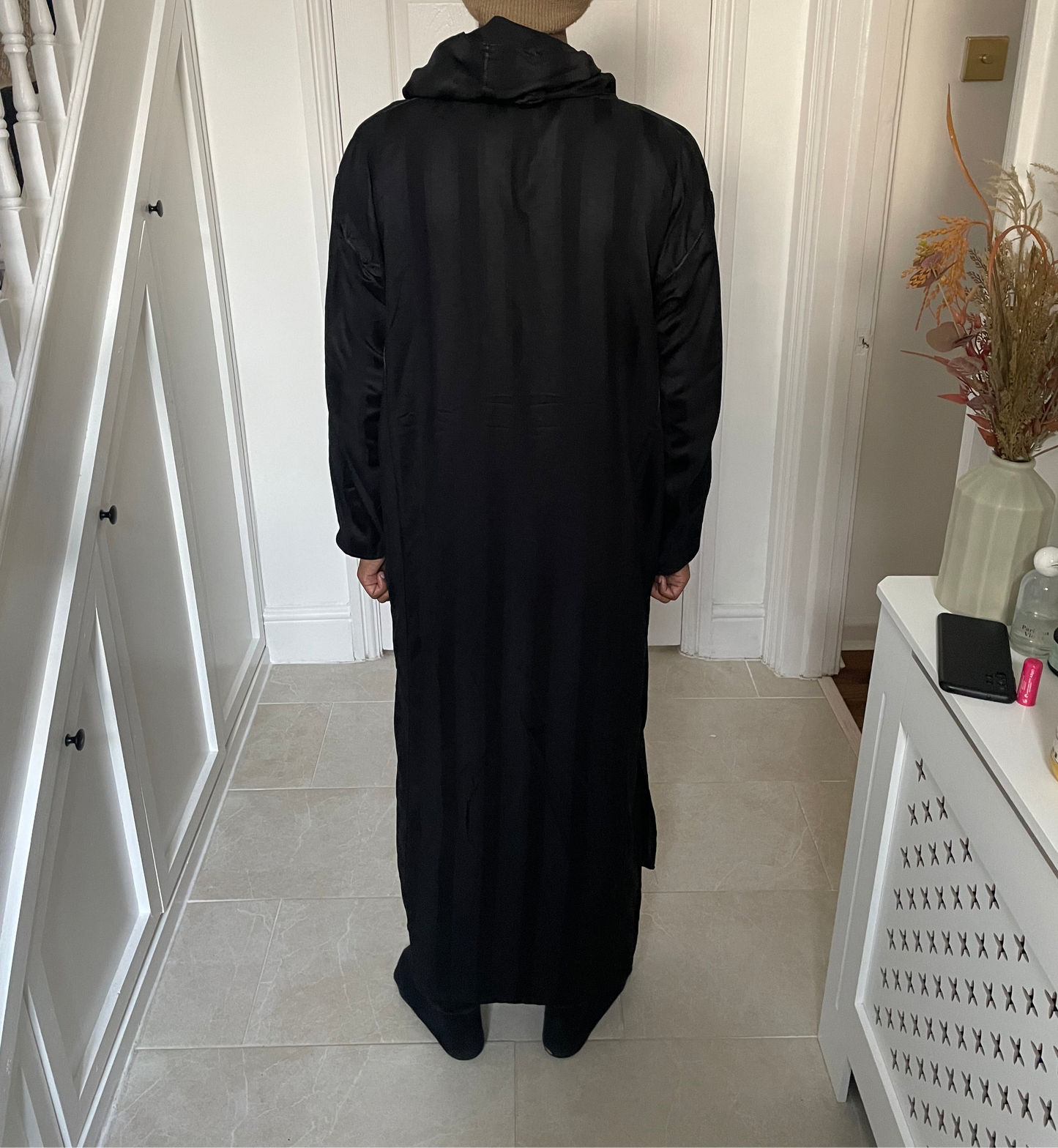 Hooded Black Men's Moroccan Thobe