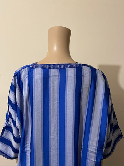 Blue Striped Men's Moroccan Thobe (Jabaddor)