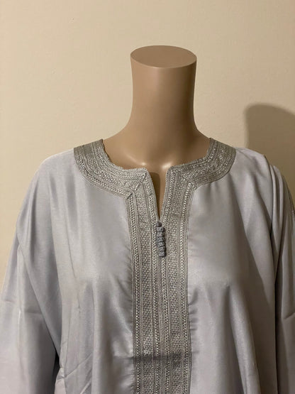 Light Grey Men’s Moroccan Thobe (Jabaddor)