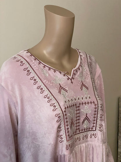 Pink Velvet Moroccan Dress