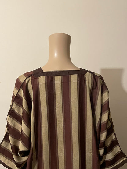 Striped Brown Men's Moroccan Thobe (Jabaddor)